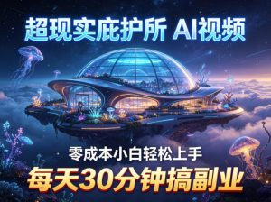 超现实庇护所AI视频项目拆解，零成本小白轻松上手，每天30分钟搞副业-资源云