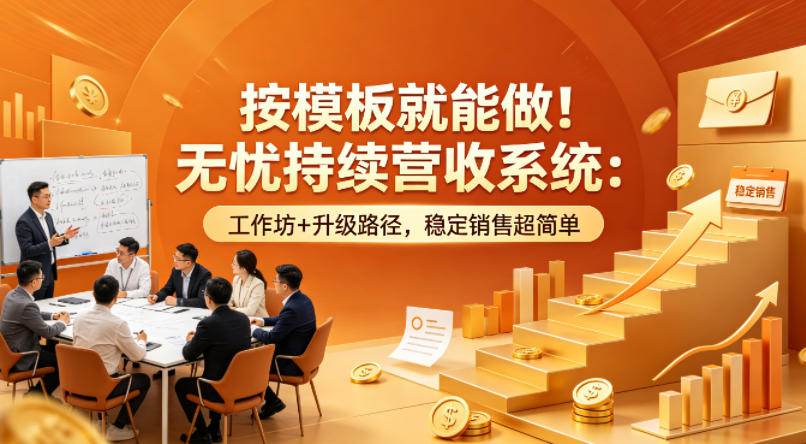 按模板就能做！无忧持续营收系统：工作坊+升级路径，稳定销售超简单【原创双语字幕】-资源云