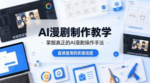 AI漫剧制作教学，带你掌握真正的AI漫剧操作手法，直接复用的实操流程-资源云