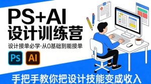 设计接单必学,PS+AI设计训练营,从0基础到能接单,手把手教你把设计技能变成收入-资源云