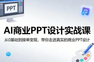 AI商业PPT设计实战课，从0基础到接单变现，带你走进真实的商业PPT设计-资源云