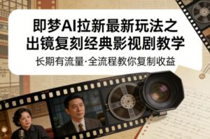 即梦AI拉新最新玩法之出镜复刻经典影视剧教学，长期有流量，全流程教你复制收益-资源云