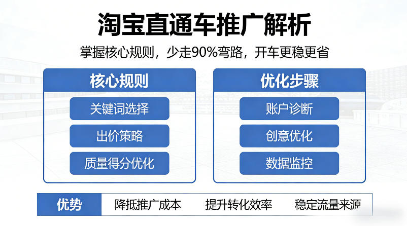 淘宝直通车推广解析，掌握核心规则，少走90%弯路，开车更稳更省-资源云
